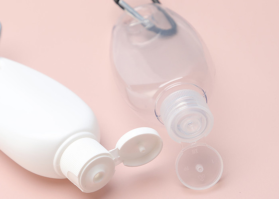 bouteilles en plastique à chaînes principales d'aseptisant de main de voyage de la compression 50ml avec Flip Top Cap