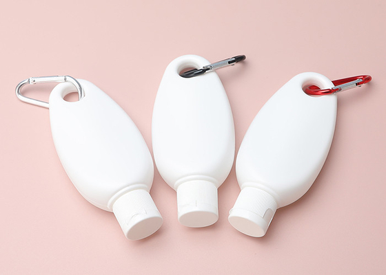 bouteilles en plastique à chaînes principales d'aseptisant de main de voyage de la compression 50ml avec Flip Top Cap