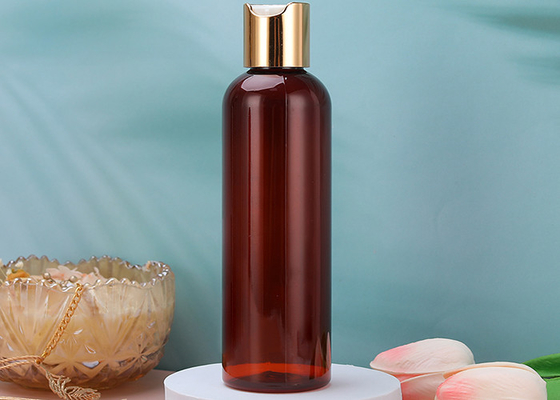 bouteilles à bouchon vissable en plastique de la compression 230ml légère avec le couvercle à visser d'or