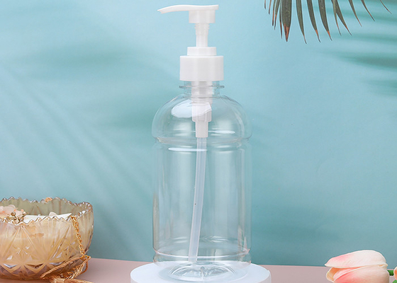 la pompe 480ml en plastique claire vide met le distributeur en bouteille pour l'huile de massage, savon liquide