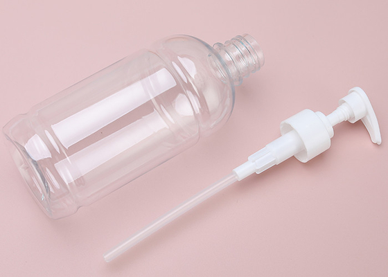 la pompe 480ml en plastique claire vide met le distributeur en bouteille pour l'huile de massage, savon liquide
