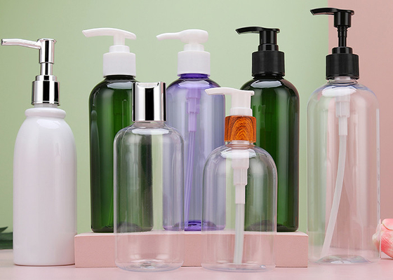 Vente à chaud PET clair vide 500 ml gel de douche bouteille en plastique soins capillaires blancs champignon plat carré lotion pompe bouteille en plastique