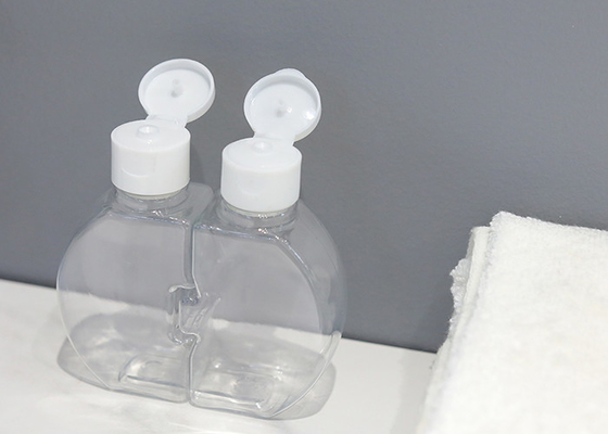 Bouteille en plastique de bloc supérieur de double d'OEM avec le couvercle à visser 120ml recyclable