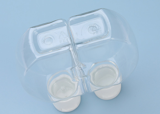 Bouteille en plastique de bloc supérieur de double d'OEM avec le couvercle à visser 120ml recyclable