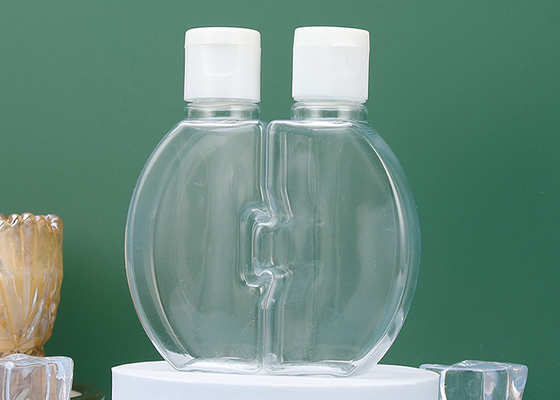 Bouteille en plastique de bloc supérieur de double d'OEM avec le couvercle à visser 120ml recyclable