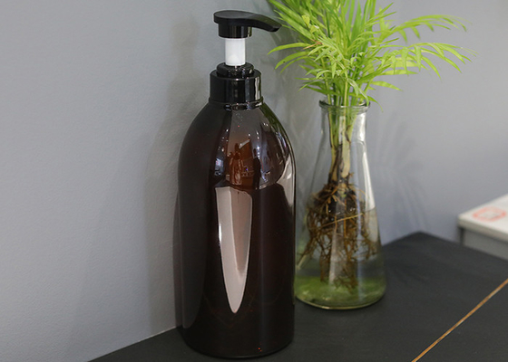 serrure 550ml en bas d'ANIMAL FAMILIER Amber Plastic Shampoo Bottles de pompe 72*176mm