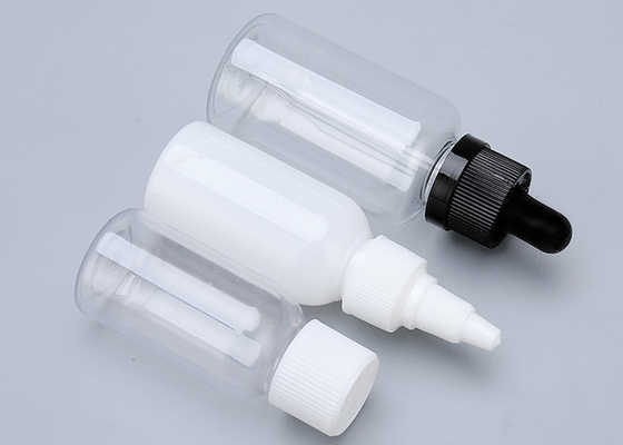 Bouteilles à goutte-à-goutte en plastique transparentes noires de 1 oz
