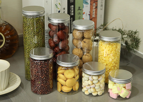 Personnalisation Des pots de stockage en plastique Des solutions de couvercle en aluminium