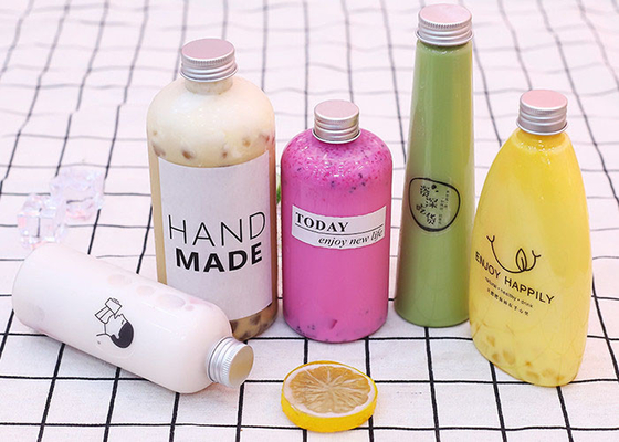 240ml Juice Containers Aluminum Cover de plastique clair conique