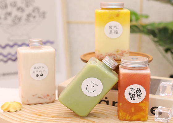 couvercle inaltérable en plastique de 8oz Juice Milk Tea Bottles With