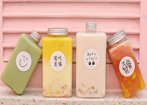 couvercle inaltérable en plastique de 8oz Juice Milk Tea Bottles With