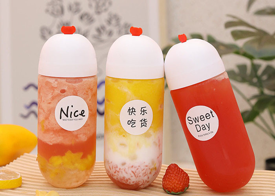 Calibre 68mm 500ml Juice Bottles jetable de plastique BPA libre