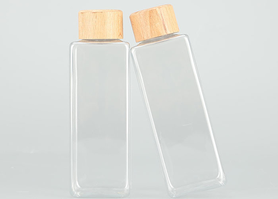 Bouteilles 200ml à bouchon vissable en plastique étanches avec les couvercles en bambou