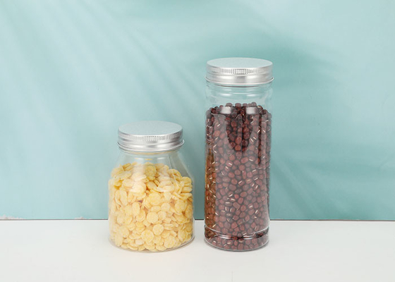 Conteneur en plastique clair de pot d'animal familier de la catégorie 350ML comestible avec le couvercle en aluminium