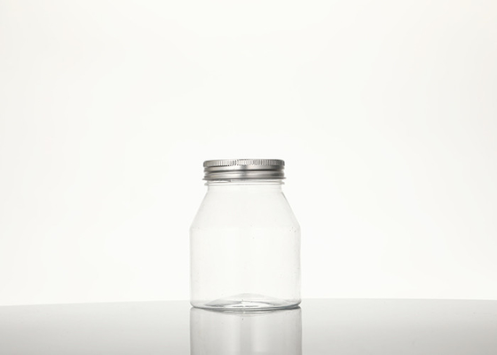 Conteneur en plastique clair de pot d'animal familier de la catégorie 350ML comestible avec le couvercle en aluminium