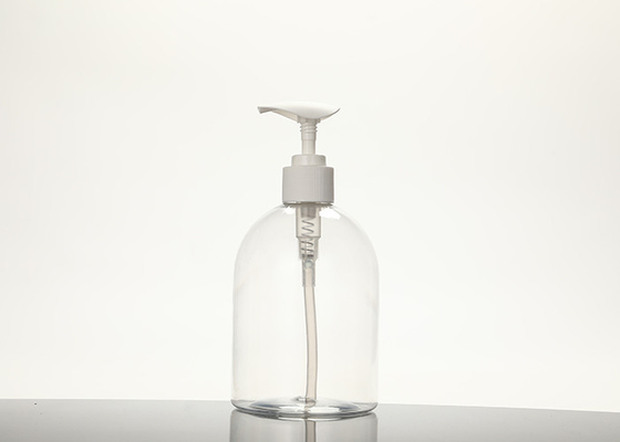 Bouteille en plastique ronde claire de pompe de la lotion 500ml pour le shampooing cosmétique