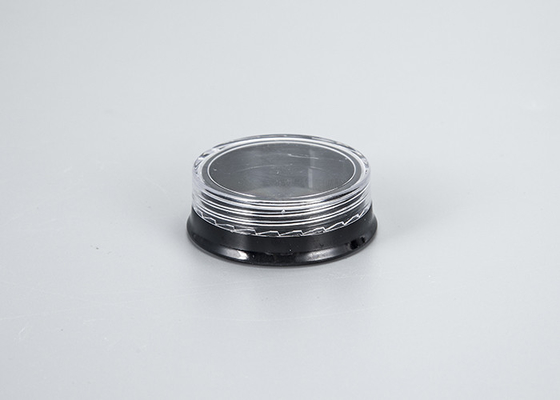 pot 3g cosmétique en plastique vide avec le maquillage minuscule de couvercles noirs