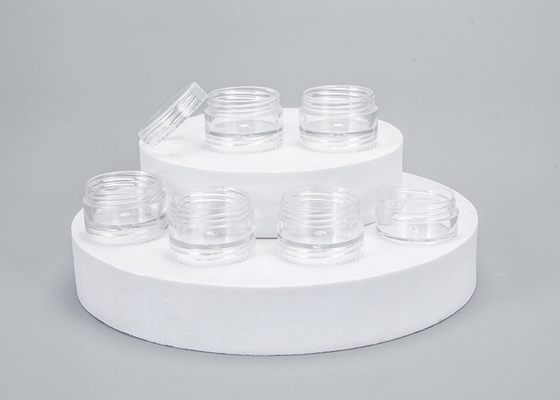 Récipient pour soins de la peau à remplissage répétitif en plastique rond