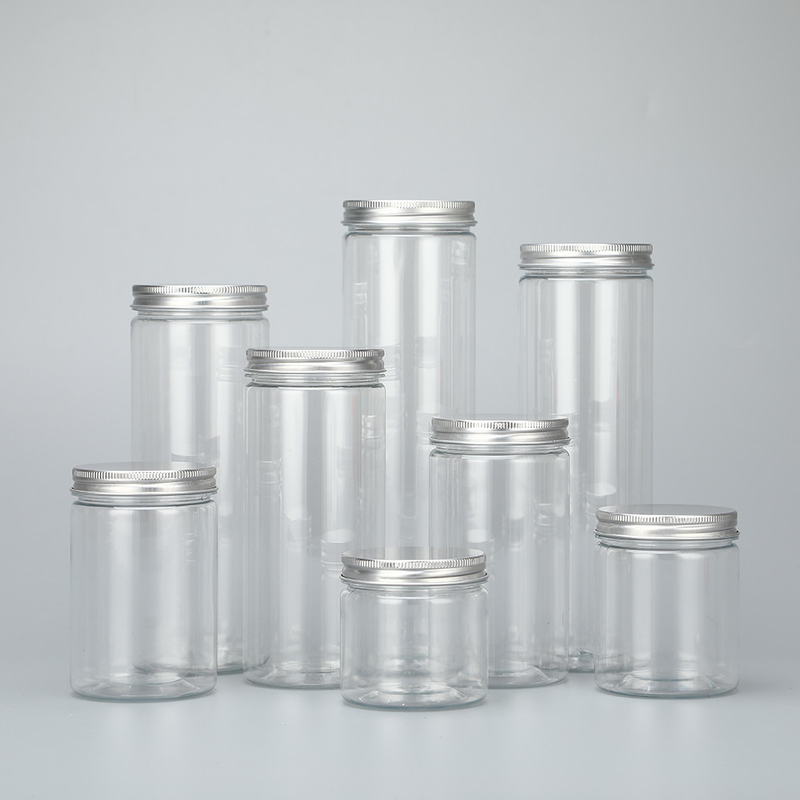100 ml 200 ml 8 oz 300 ml 12 oz 500 ml blanc clair noir ambre large bouche récipients cosmétiques en plastique pot pour animaux de compagnie avec alumine
