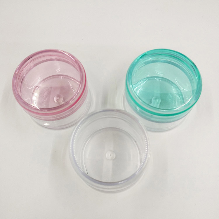 2g 3g 5g échantillon cosmétique récipient vide plastique verre cosmétique transparent avec couvercle