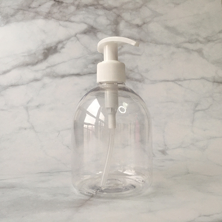 Bouteille de lotion en plastique PET 500 ml ampère vide de 16 oz avec pompe pour shampooing