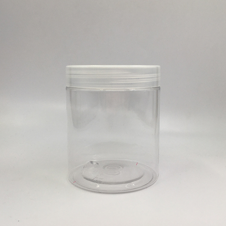100 ml 8 oz 500 ml 1000 ml récipient en plastique transparent pour animaux de compagnie contenant de la crème cosmétique de qualité alimentaire avec couvercle