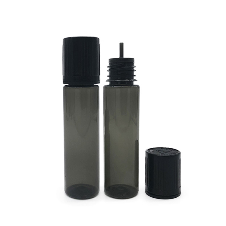 Bouteille en PET liquide personnalisée avec bouchon à vis, forme ronde, logo personnalisé et impression couleur