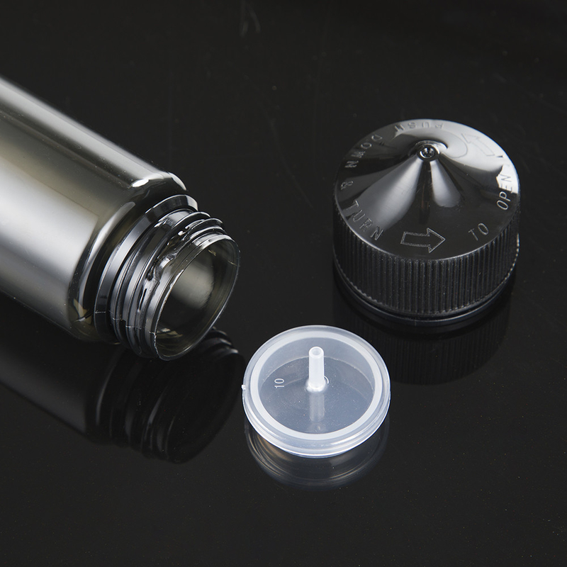 Bouteilles de liquide E transparentes à l' épreuve des enfants de différentes tailles avec capuchons à vis Contenants imprimés à l' écran