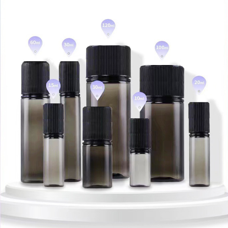 Bouteilles de liquide E résistantes aux enfants Logo personnalisé Forme ronde pour l'impression de liquide E
