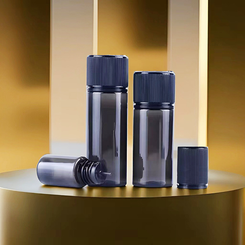 E Bouteille en PET liquide type de cou à l'épreuve des enfants technologie d'impression par écran couleur transparente