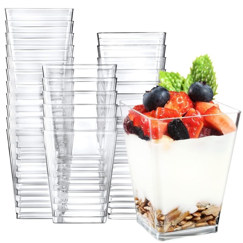 Coupe à chaud avec plateau de dessert Petite tasse pour dessert Coupe en plastique pour dessert de haute qualité