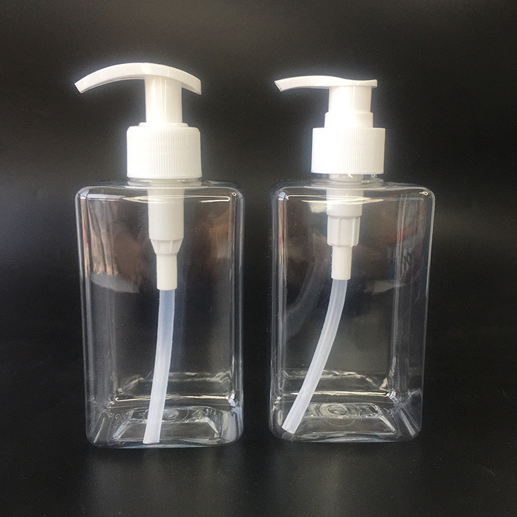 Bouteille de distributeur de pompe rose en plastique PET avec vis d'impression de sélection de soie Cap de calibre 24 mm