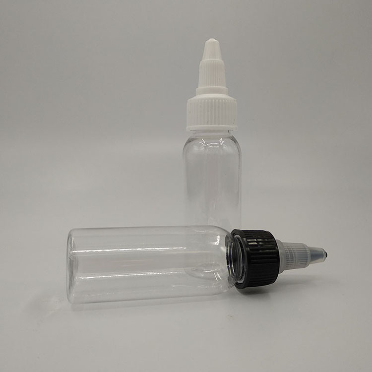 Bouteille liquide à vis en plastique transparent de 100 ml à bouche large pour l'impression sur mesure