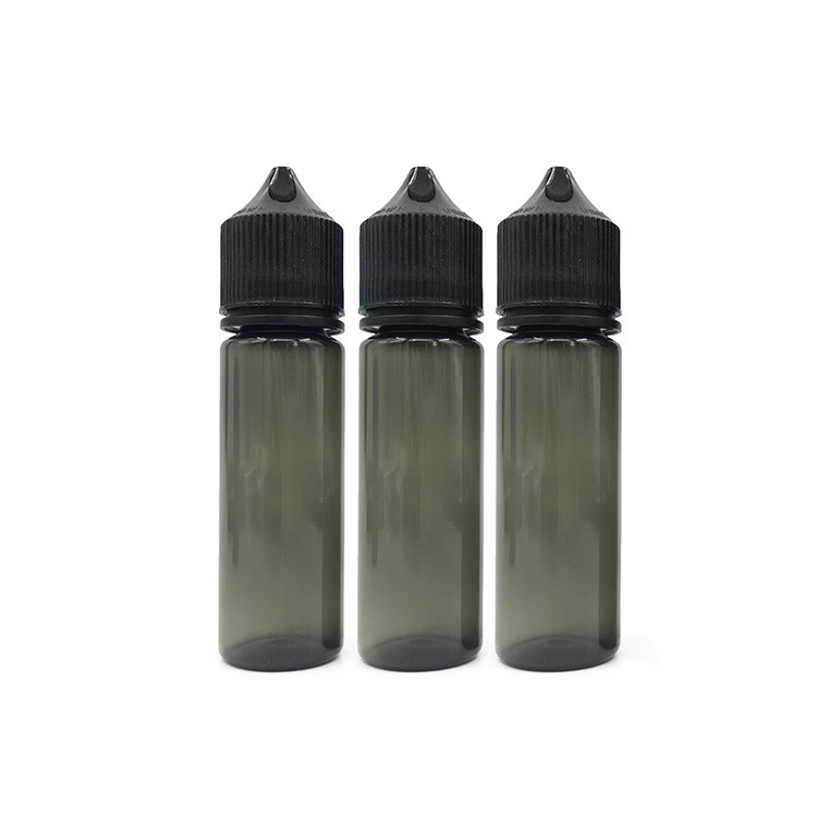 E Gouttelette liquide Bouteilles de gorille grossières 10-100 ml Avec imprimé de logo personnalisé Et bouchon à l'épreuve des enfants