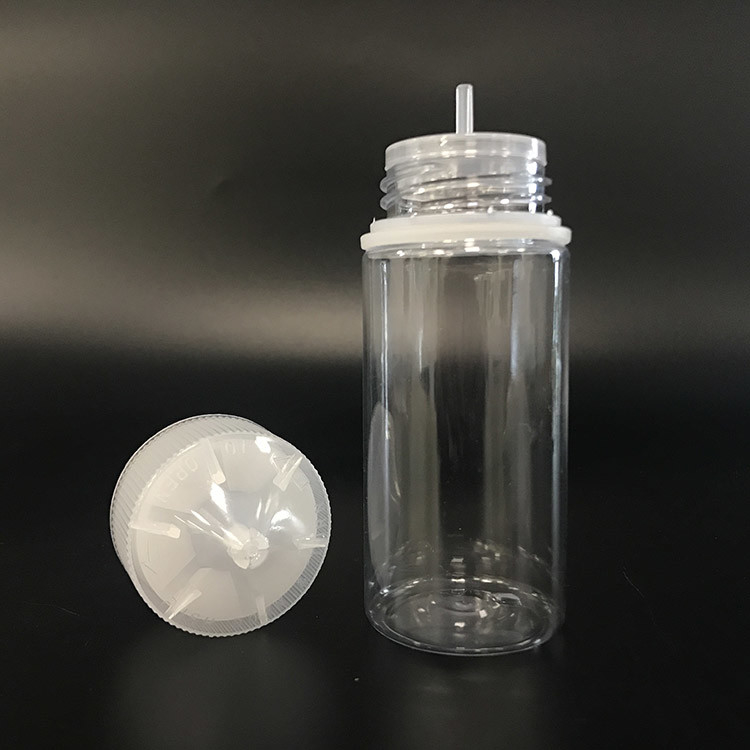 Bouteille de liquide en PET à capuche à 100 ml pour emballage liquide avec sérigraphie