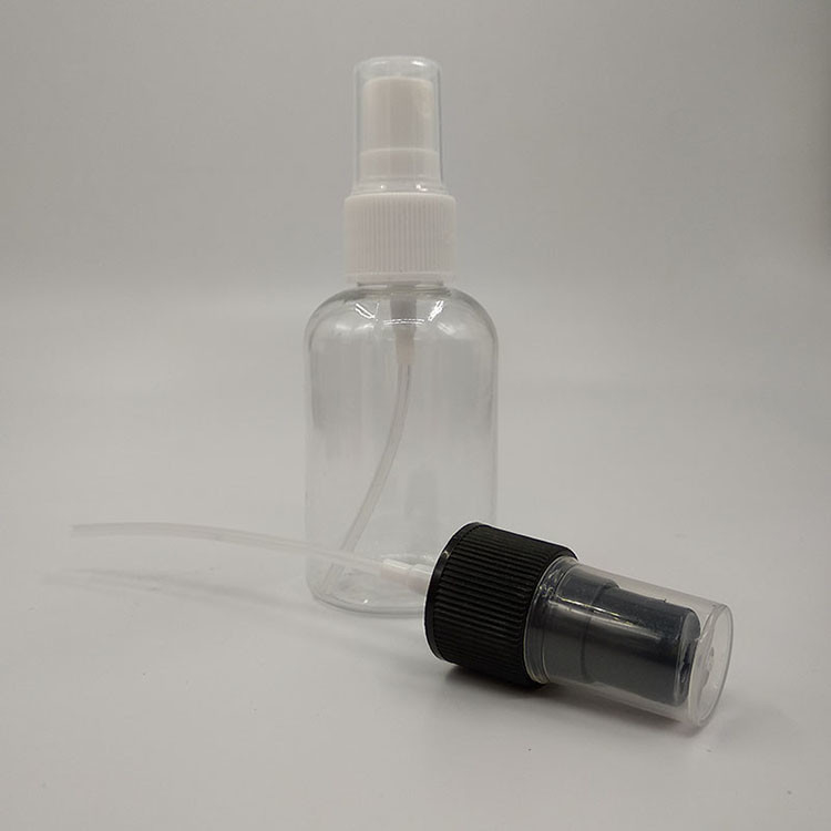 Bouteille de pulvérisation en plastique PET transparente pour les surfaces lisses Capacité 10 ml 15 ml 30 ml 50 ml 60 m 70 ml 100 ml 200 ml 500 ml