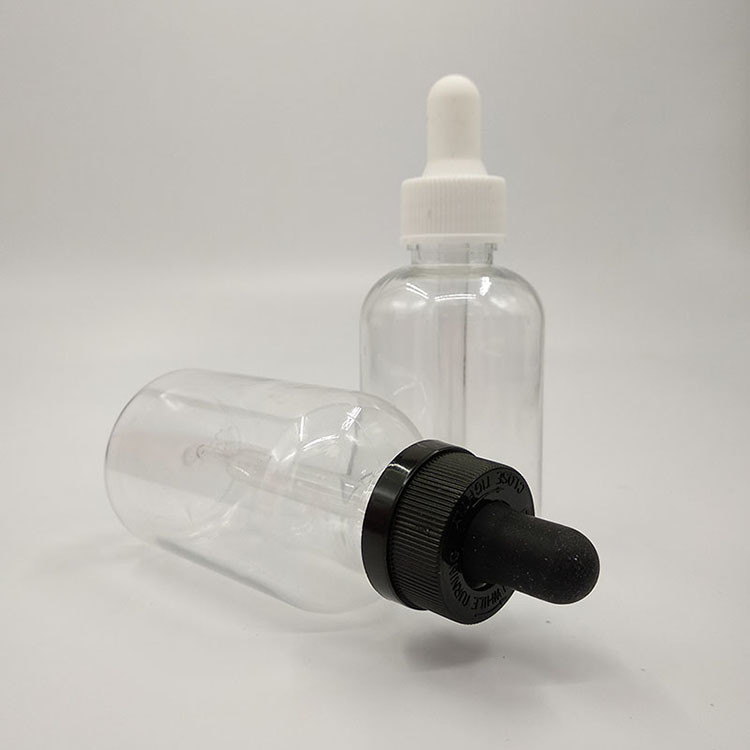 Bouteilles de gouttelette en plastique transparentes noires personnalisées pour le scellement