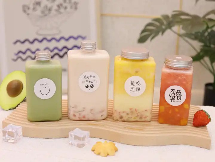 Bouteilles de thé au lait à haute capacité, conception moderne, étanche 120 ml 250 ml 350 ml 500 ml 1000 ml