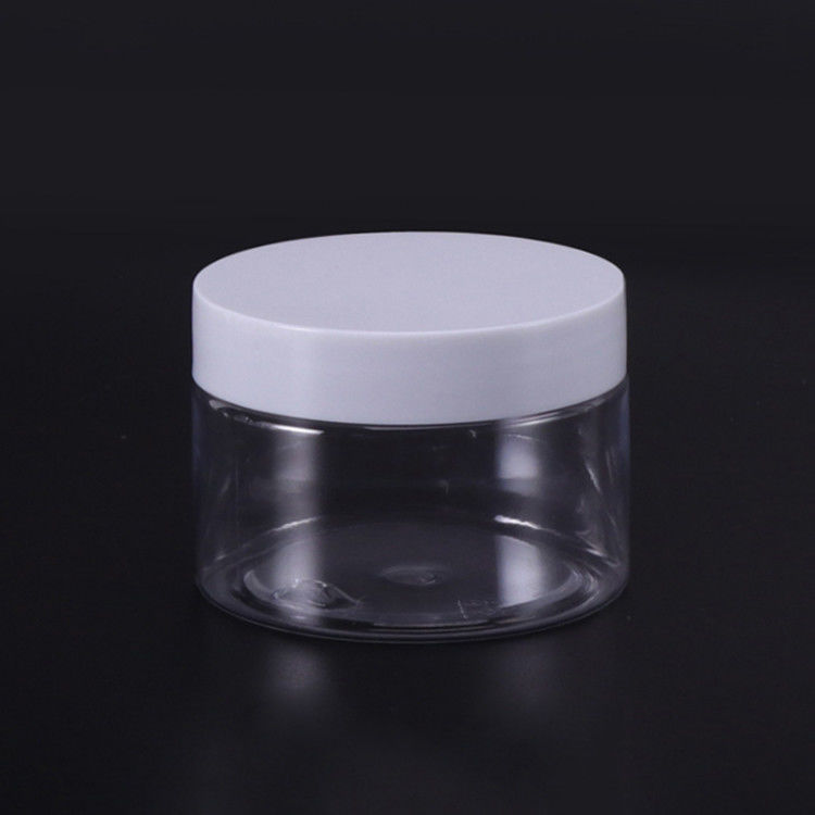 Pot à crème en plastique échantillon gratuit, pot à large ouverture, pots en plastique blancs avec couvercles en stock