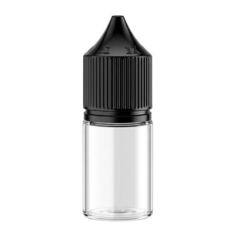Bouteille de liquide E personnalisée avec bouchon à vis en forme ronde offrant un stockage sécurisé du jus de vape et une utilisation pratique
