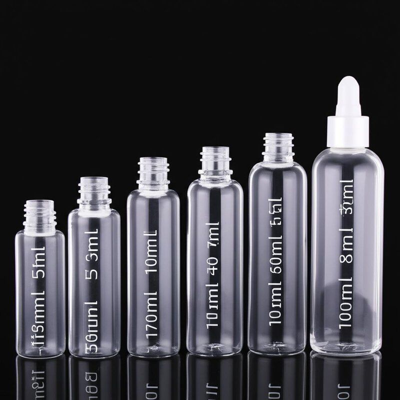 Bouteille de liquide de 18 mm taille E de taille de cou de différentes capacités 10 ml 15 ml 30 ml 40 ml 60 ml 80 ml 100 ml adaptée à plusieurs industries
